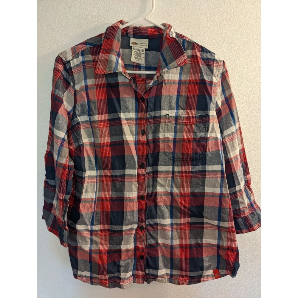 Dickies 3/4 Sleeve Shirt Women Size Large